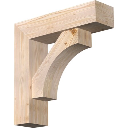 Ekena Millwork Westlake Block Smooth Bracket w/ Offset Brace, Douglas Fir, 7 1/2"W x 28"D x 28"H BKT0806X28X28WTL05SDF